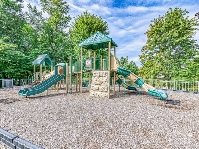 community play area with fence