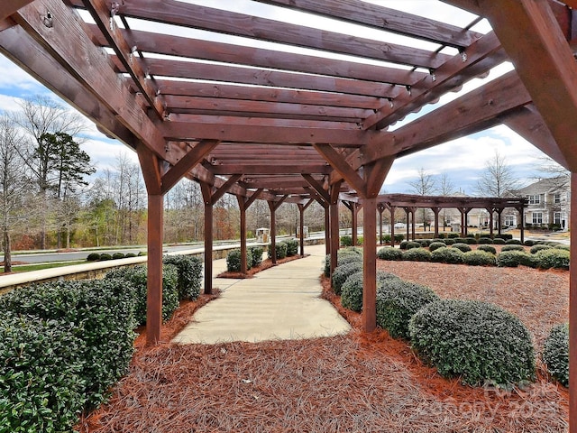 view of property's community with a pergola