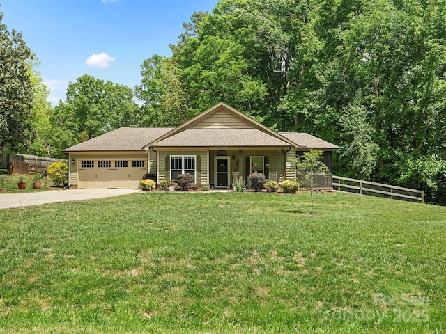 10340 Williams Rd, Mint Hill, NC 28227 - single story home featuring an attached garage, driveway, covered porch, and roof with shingles