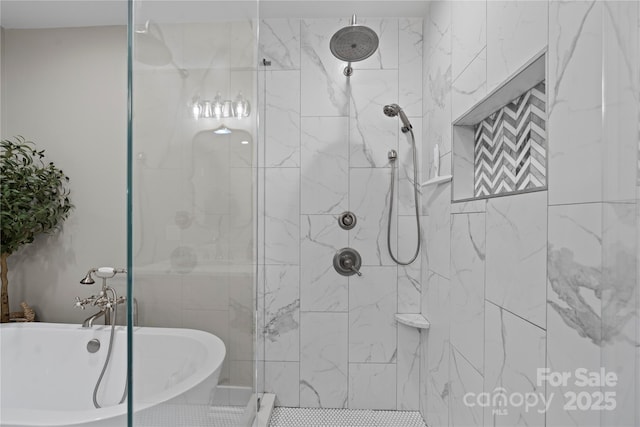 4039 5th St NW, Hickory, NC 28601 - full bath featuring a freestanding tub and a shower stall