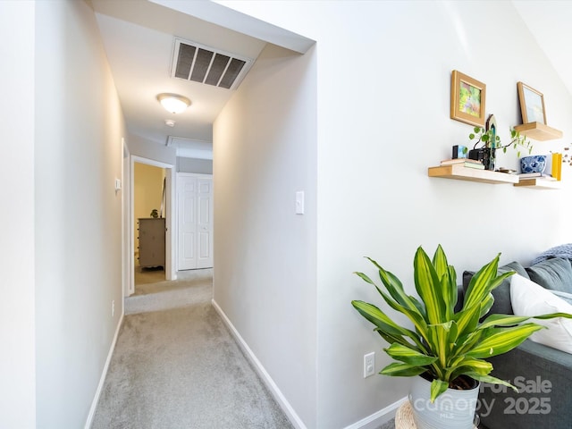 7731 Ivy Hollow Dr, Charlotte, NC 28227 - hall with baseboards, visible vents, and carpet floors