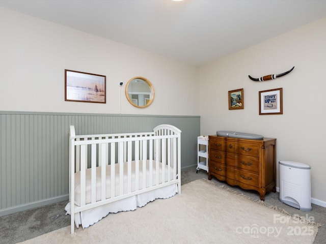 7731 Ivy Hollow Dr, Charlotte, NC 28227 - bedroom featuring carpet flooring and a wainscoted wall