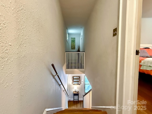 559 N Washington St, Rutherfordton, NC 28139 - stairway featuring wood finished floors