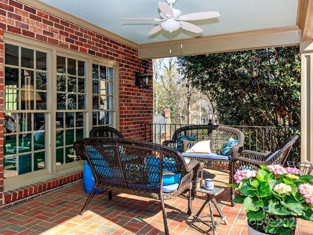 1233 Weymouth Ln, Charlotte, NC 28270 - exterior space with ceiling fan and french doors