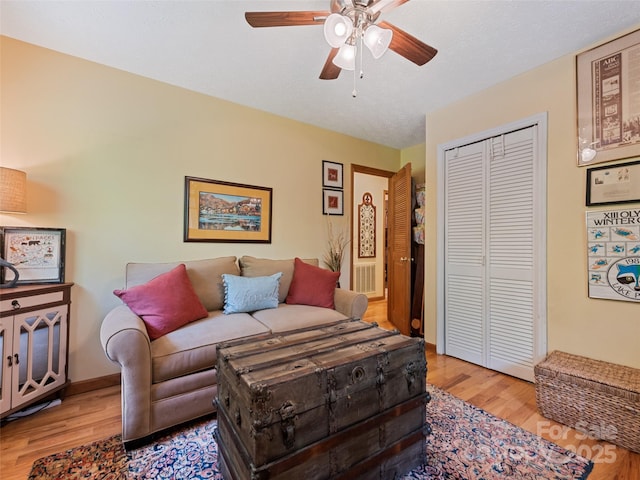 218 Red Oak Dr, Maggie Valley, NC 28751 - living room with a ceiling fan and wood finished floors
