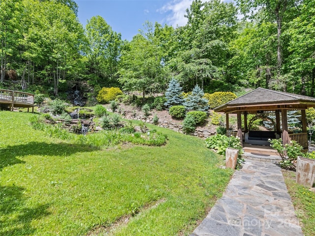 218 Red Oak Dr, Maggie Valley, NC 28751 - view of green lawn featuring a gazebo