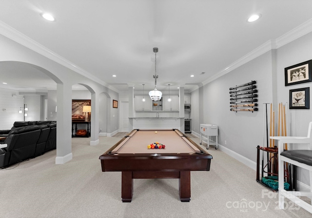 13420 Robert Walker Dr, Davidson, NC 28036 - playroom with baseboards, arched walkways, and recessed lighting