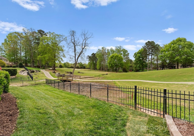 13420 Robert Walker Dr, Davidson, NC 28036 - view of yard featuring view of golf course and fence