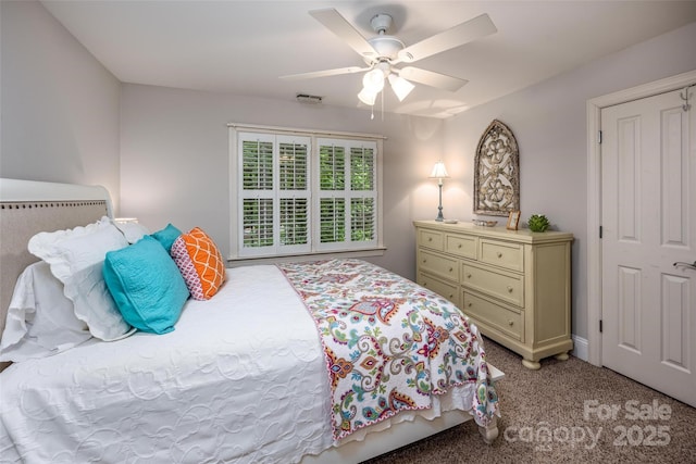 19729 Callaway Hills Ln, Davidson, NC 28036 - bedroom with light carpet and a ceiling fan