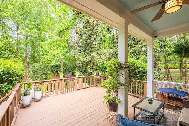 19729 Callaway Hills Ln, Davidson, NC 28036 - deck with a ceiling fan