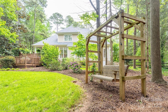 19729 Callaway Hills Ln, Davidson, NC 28036 - view of yard featuring a deck