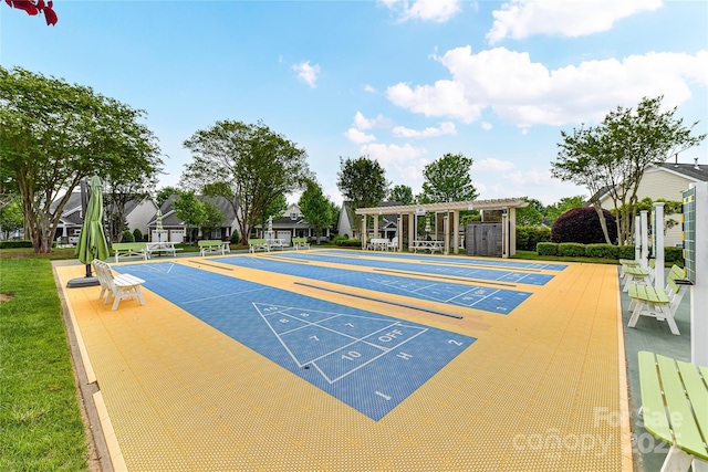 11123 Bailey Park Nature Dr, Cornelius, NC 28031 - surrounding community featuring a pergola and shuffleboard