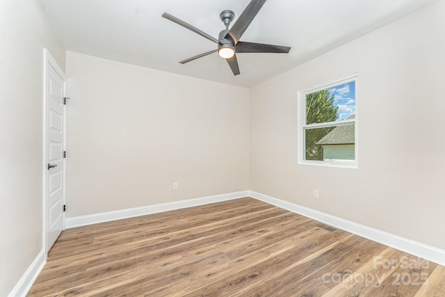 112 Circle Dr, Salisbury, NC 28144 - empty room with ceiling fan, wood finished floors, and baseboards