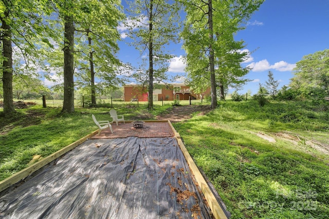 deck with an outdoor fire pit