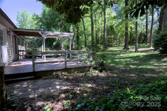 10708 Danesway Ln, Cornelius, NC 28031 - view of yard with a pergola and a deck