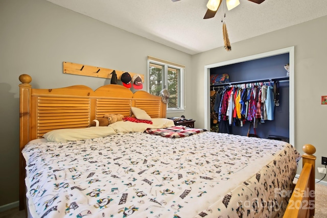 675 Rodgers Rd, Newland, NC 28657 - carpeted bedroom with a closet, a ceiling fan, and baseboards