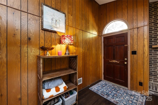 846 Gist Rd, Rock Hill, SC 29732 - entryway with wood walls and wood finished floors