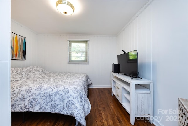 846 Gist Rd, Rock Hill, SC 29732 - bedroom with baseboards, ornamental molding, and dark wood-style flooring