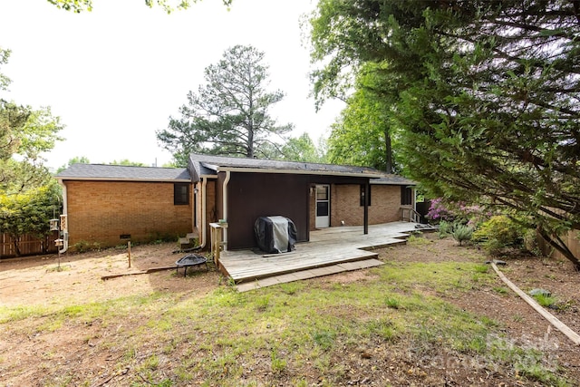 846 Gist Rd, Rock Hill, SC 29732 - rear view of house with brick siding, fence, a yard, and a deck