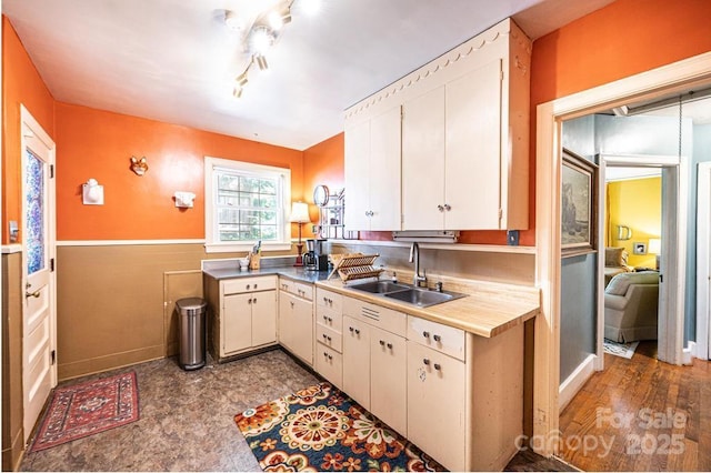 310 1st St NE, Hickory, NC 28601 - kitchen with a wainscoted wall and a sink