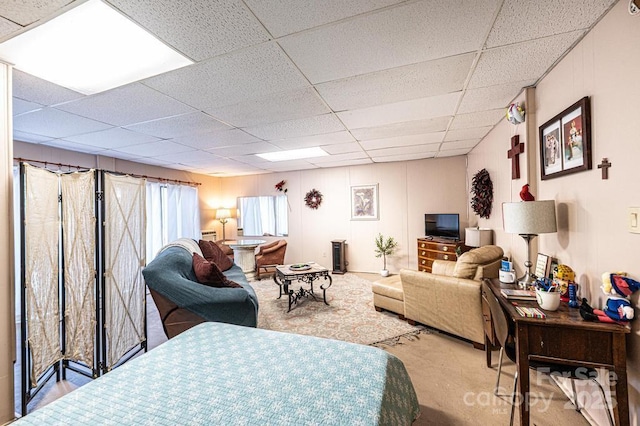 310 1st St NE, Hickory, NC 28601 - living area with a paneled ceiling and carpet floors
