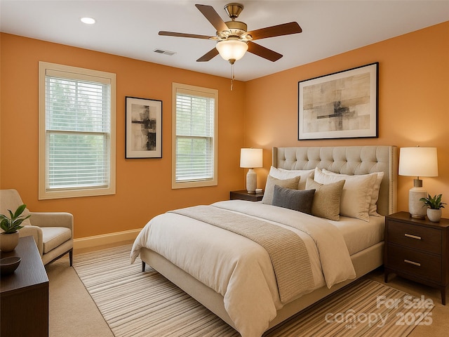 19 Tudor Way, Black Mountain, NC 28711 - carpeted bedroom with baseboards, recessed lighting, and ceiling fan