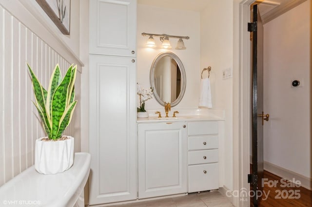 1501 Briarfield Dr, Charlotte, NC 28205 - bathroom featuring baseboards and vanity