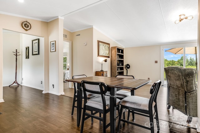 37 Bittersweet Dr, Hendersonville, NC 28792 - dining room featuring dark wood-type flooring, healthy amount of natural light, baseboards, and crown molding