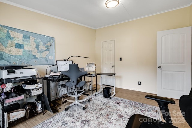 37 Bittersweet Dr, Hendersonville, NC 28792 - office space with crown molding, wood finished floors, and baseboards