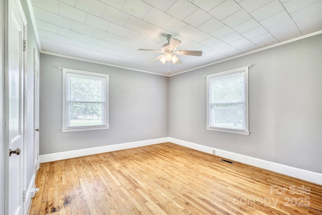 4897 Calico Rd, Lenoir, NC 28645 - empty room with crown molding, hardwood / wood-style floors, and ceiling fan