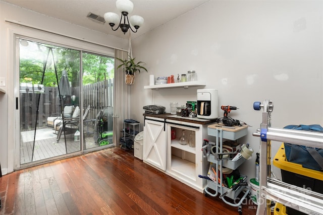 1766 Forest Side Ln, Charlotte, NC 28213 - interior space with a chandelier, visible vents, and hardwood / wood-style floors