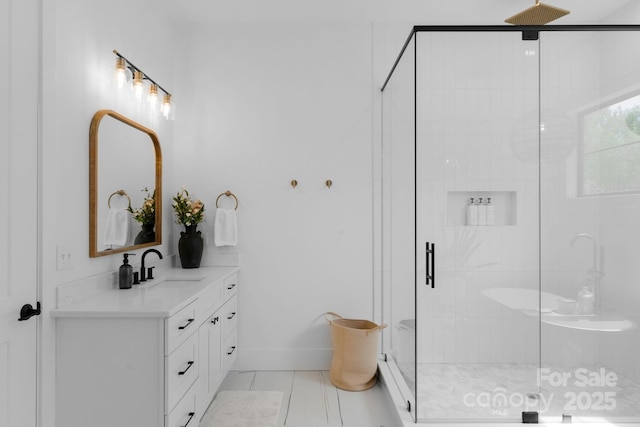 2165 Country Club Rd, Lincolnton, NC 28092 - full bath featuring tile patterned flooring, vanity, and a stall shower