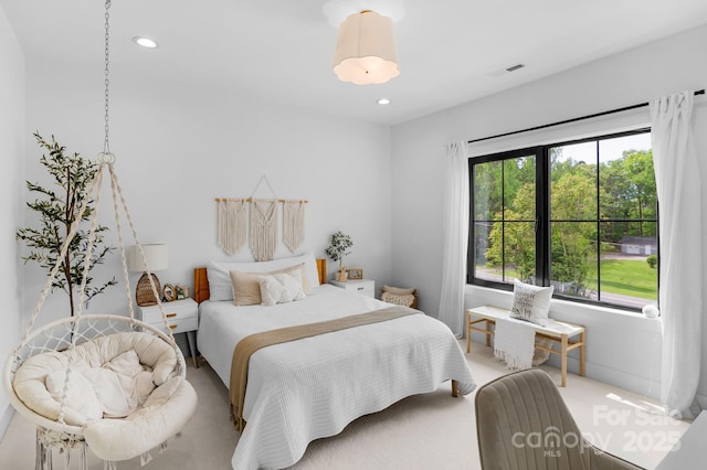 2165 Country Club Rd, Lincolnton, NC 28092 - bedroom with carpet floors, visible vents, and recessed lighting