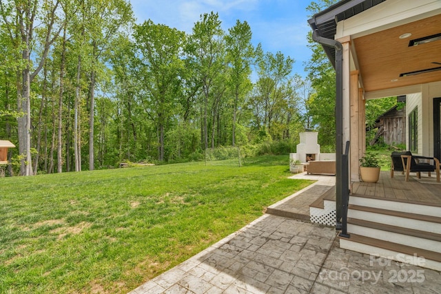 2165 Country Club Rd, Lincolnton, NC 28092 - view of yard featuring a patio area and exterior fireplace