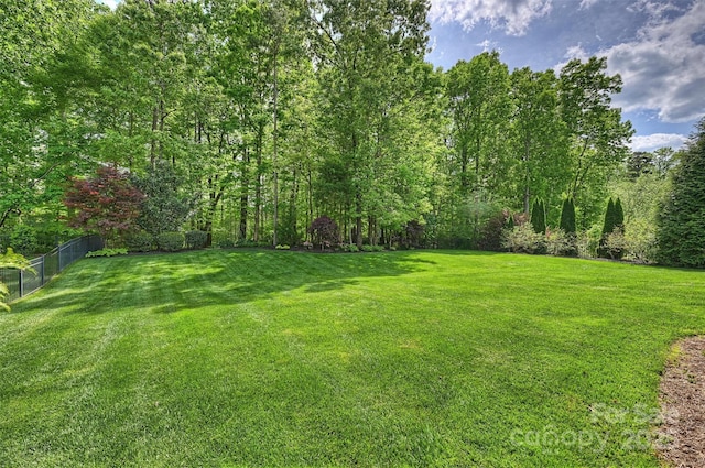 view of yard featuring fence