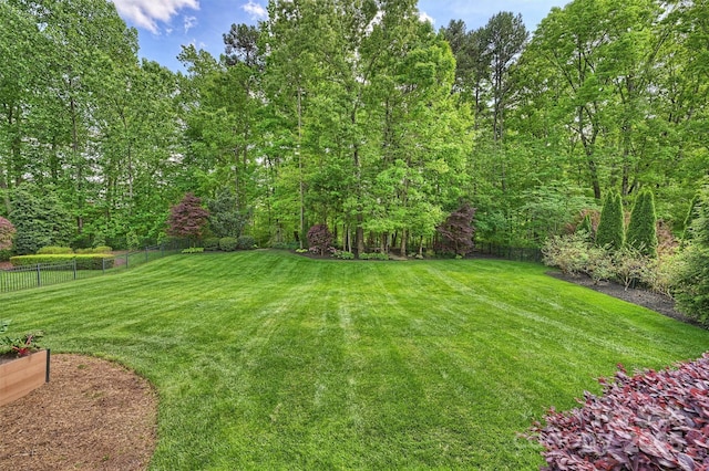 view of yard with fence