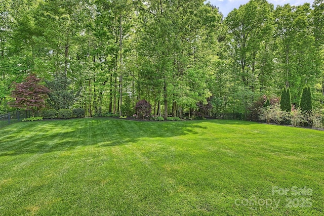 view of yard featuring fence