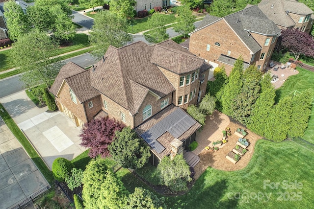 aerial view featuring a residential view