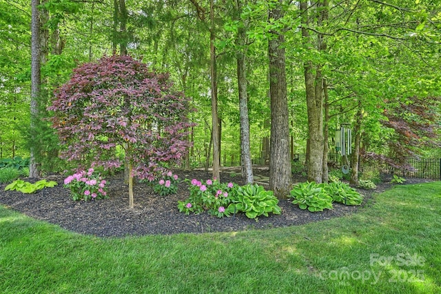 view of yard with fence