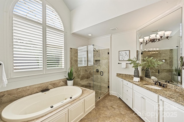 2001 Arundale Ln, Matthews, NC 28104 - full bath with a shower stall, a healthy amount of sunlight, and vanity