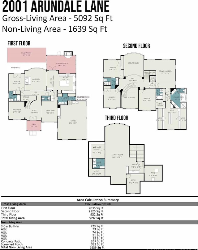 2001 Arundale Ln, Matthews, NC 28104 - plan
