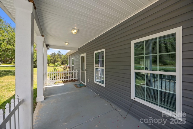 view of patio / terrace featuring covered porch