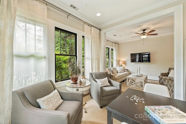 sunroom / solarium featuring visible vents