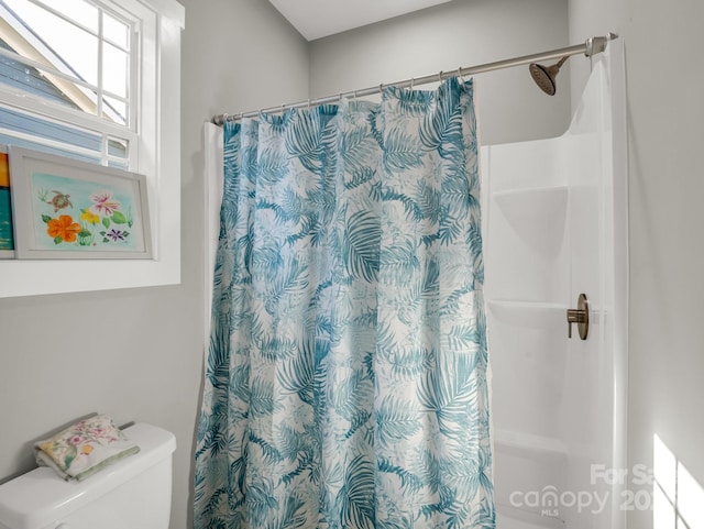 231 Leyland Cir, Hendersonville, NC 28792 - full bathroom featuring curtained shower and toilet