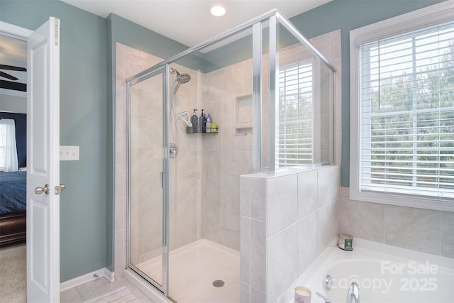 2014 Burton Point Ct, Waxhaw, NC 28173 - full bathroom with connected bathroom, a stall shower, and a garden tub