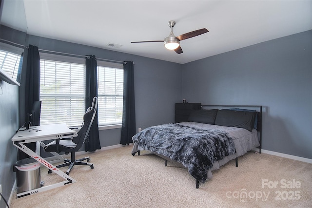 2014 Burton Point Ct, Waxhaw, NC 28173 - bedroom with carpet flooring, a ceiling fan, and a desk
