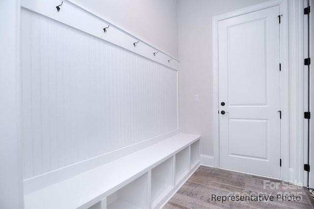 mudroom featuring light wood-style floors