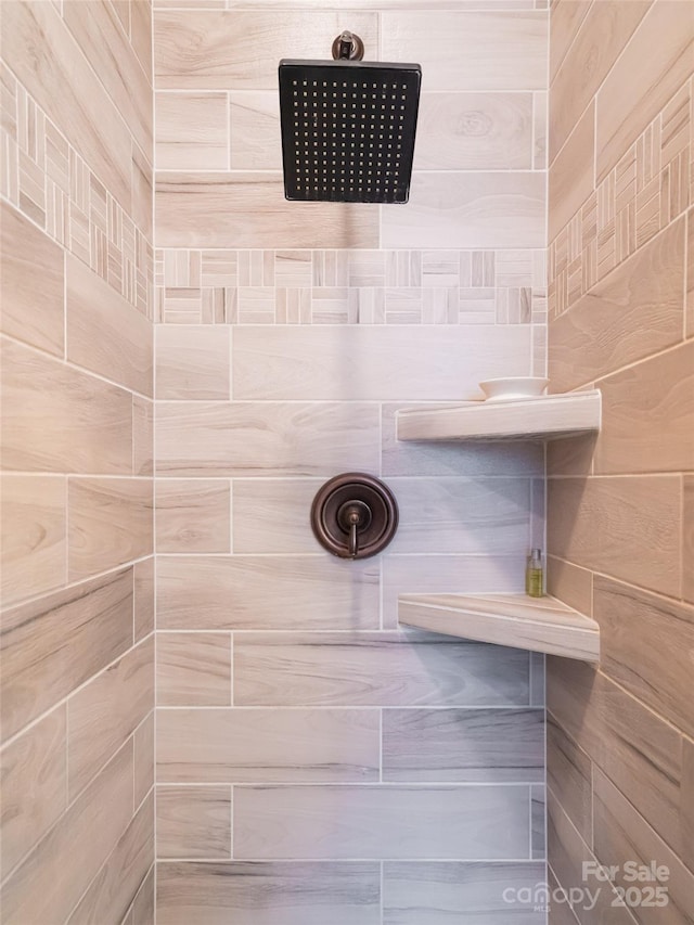 details with tiled shower