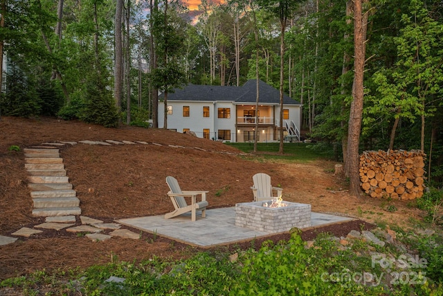 127 Holt Ln, Mooresville, NC 28117 - view of storm shelter with stairs and a patio area