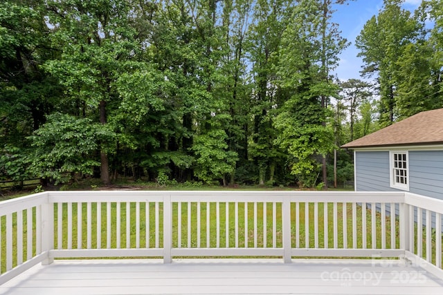 deck with a yard